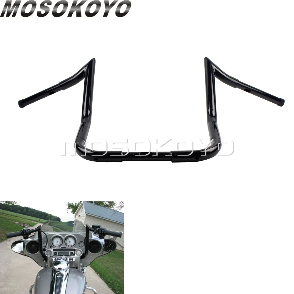 

Вешалка на руль для Harley Touring Road King Softail, 14 "16" Rise 11 "Reverse 37", черная, хромированная, с креплением на руль