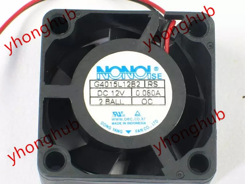 NONOISE G4015L12B2 RS DC 12V 0.080A 2 проводной 40x40x15 мм Сервер вентилятор охлаждения|square fan|server fandc