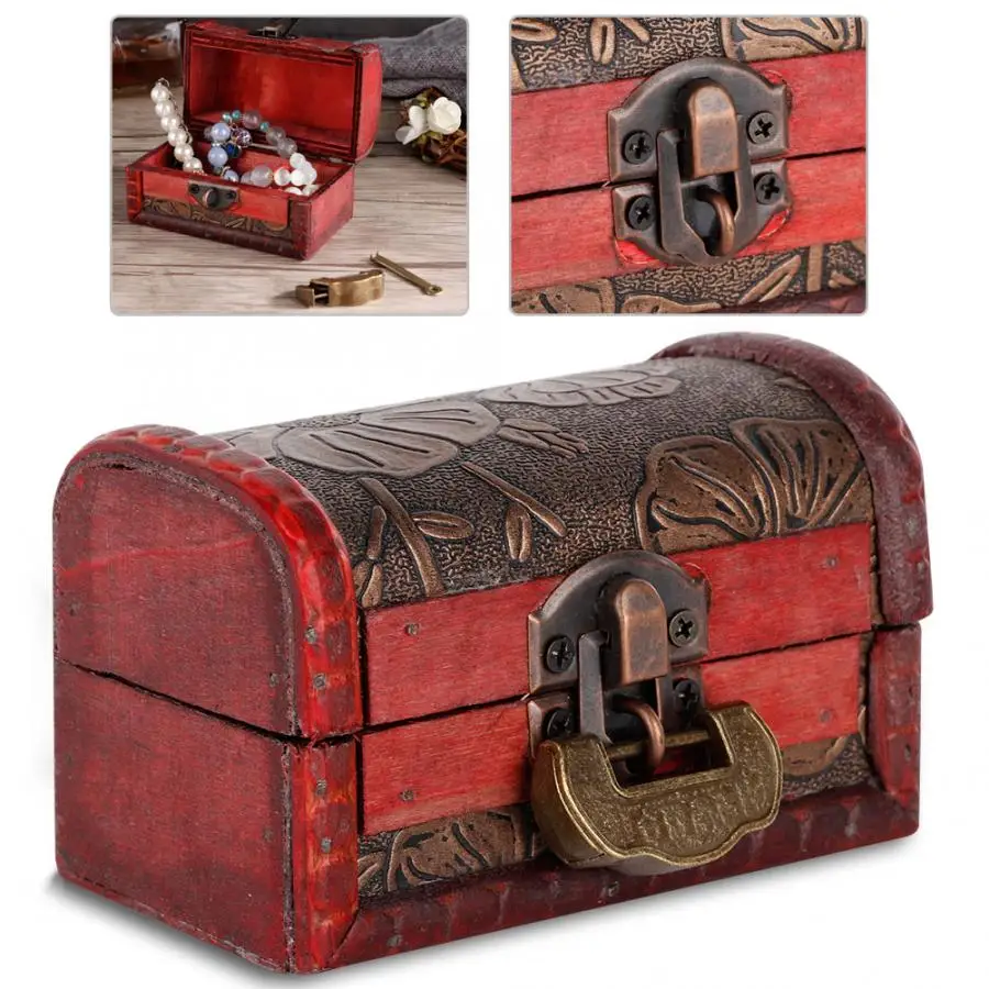 Ретро портативный ящик для хранения ювелирных изделий ожерелье серьги браслет