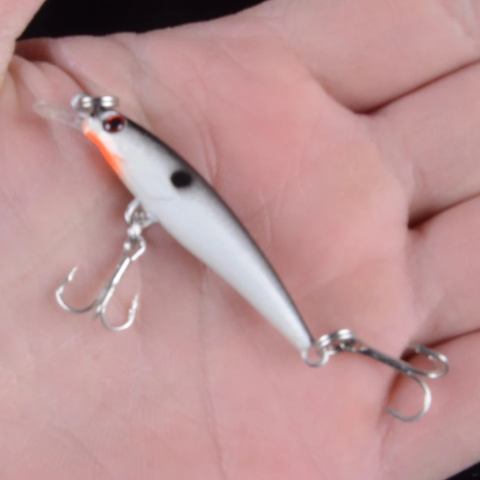 

Floating Minnow Fishing Lure Hard Artificial Crank Baits 3D Eyes 5.2cm 2.3g Wobblers Crankbait treble hooks bass pesca#