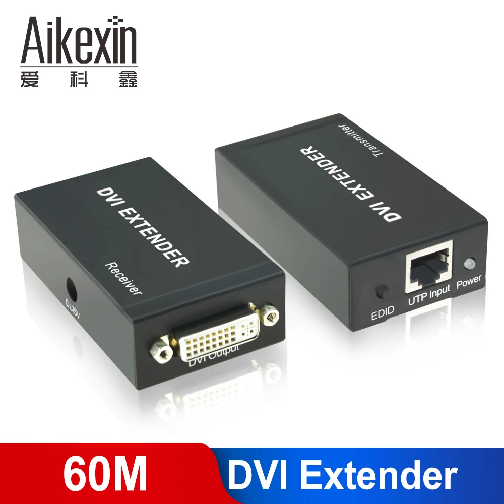 Aikexin DVI удлинитель 1080 футов через один Cat5e Cat6 Ethernet кабель поддерживает P (до 60 м