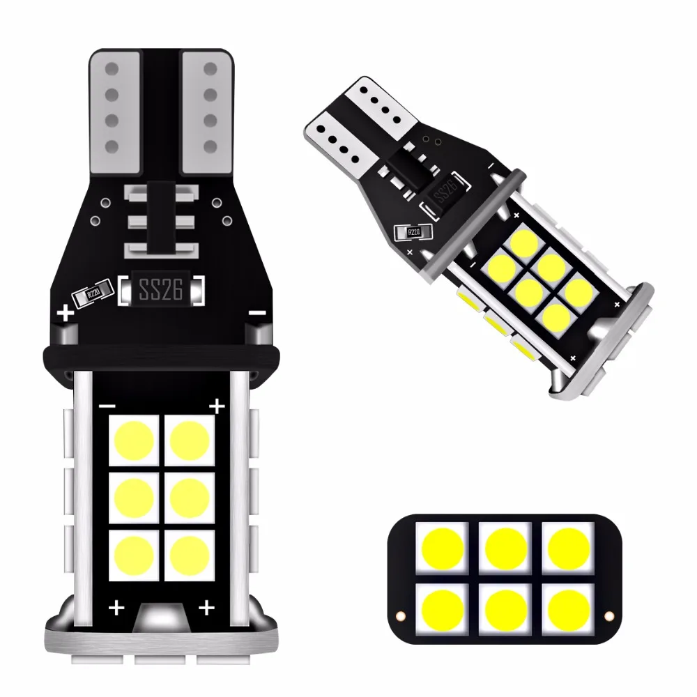 2 шт. T15 W16W высокое качество 24SMD 3030 светодиодный CANBUS без ошибок автомобиля задние