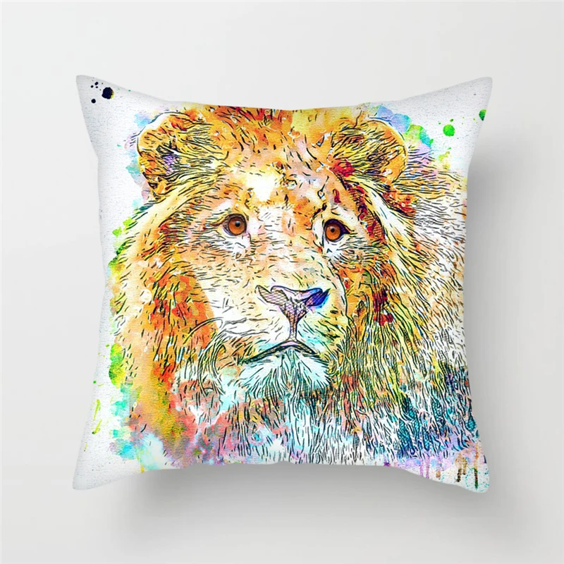 

Fuwatacchi Multi-Color Cartoon Style Cushion Cover Cute Poppy Dog Flamingo Printed Pillow Cover Decorative Pillows For Sofa Car