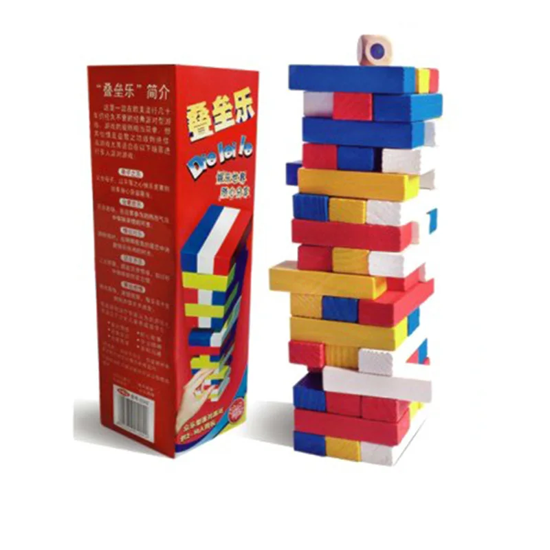 Маленький JENGA настольная игра шт. 48 красочные охраны окружающей среды дерево