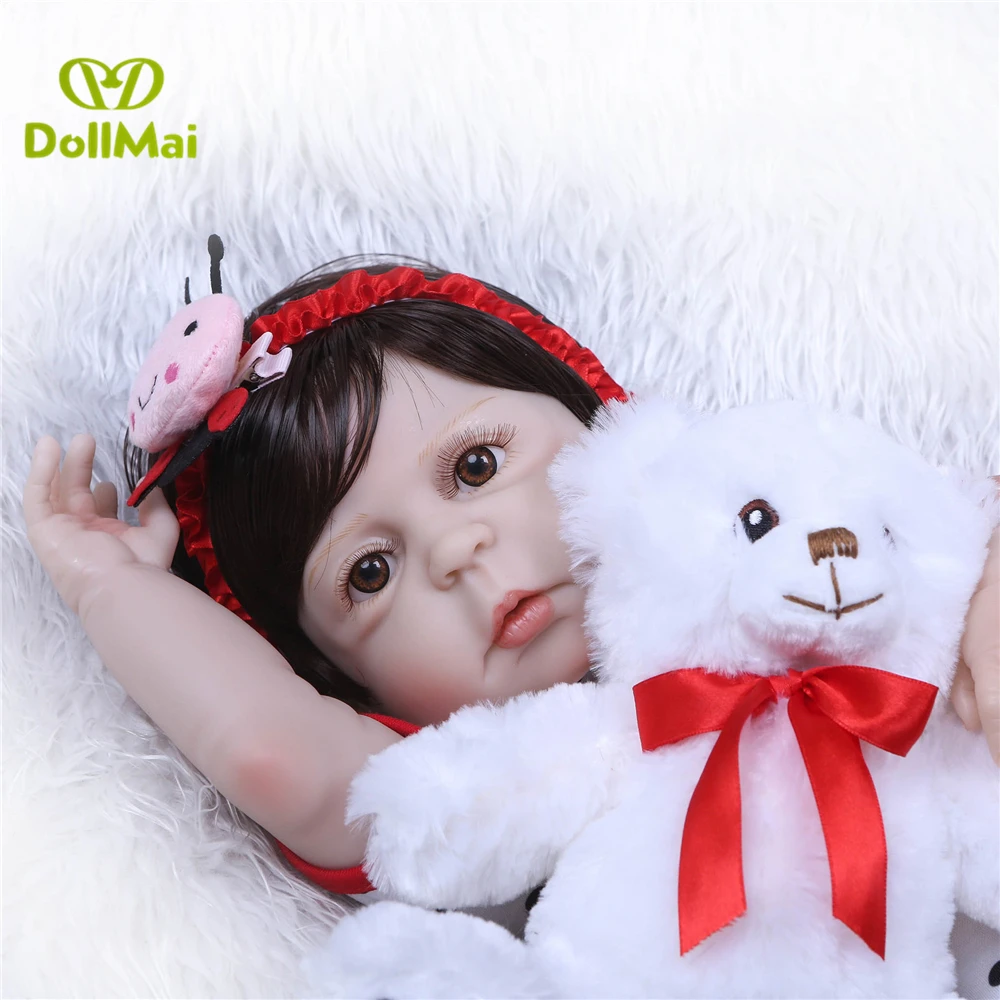 Полный силиконовые куклы для новорожденных и малышей 22 &quot57 см реального babydoll