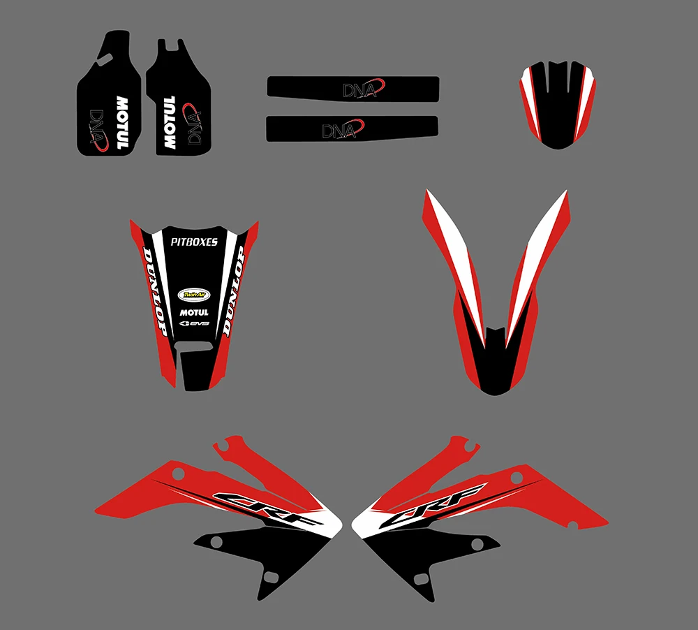 Мотоциклетный Графический фон Наклейка Набор наклеек для Honda CRF250X CRF 250X 4 мазка 2004