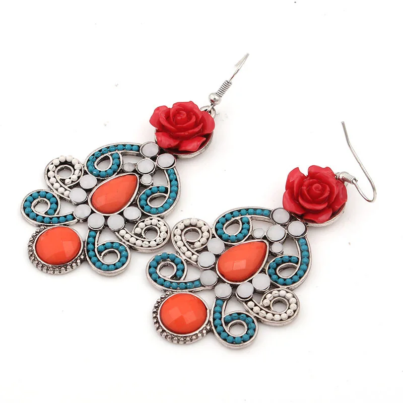 Trandy jewelry богемные серьги цветы ручной работы Подвеска для ушей европейский и