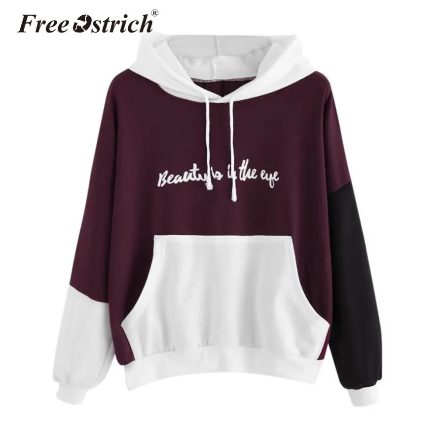 Женский джемпер с капюшоном FREE OSTRICH разноцветная толстовка длинными рукавами в