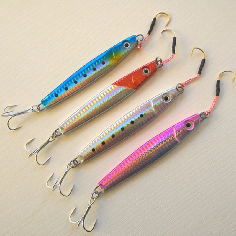 Приманка для морской рыбалки с двойными крючками 4 шт./лот 20 г 40 60 80 100 г|leurre souple|peche