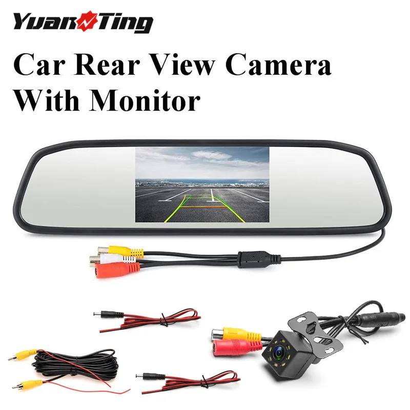 YuanTing 4.3 inch Car TFT Rearview Mirror Monitor Auto Parking Assistance LED Night Vision Backup Reversing Rear View Camera | Автомобили