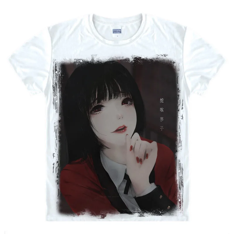 03 Kakeguurui компульсивный гамблер Косплей Футболка Yumeko Jabami летняя футболка Saotome Meari Топ унисекс тройник Хэллоуин Косплей Костюм - Цвет: 03