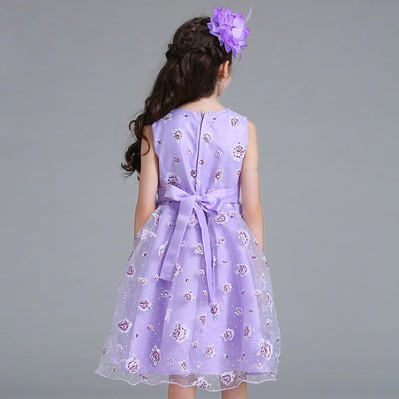 Girls dress flower dresses for little girl wedding party pink purple voile sleeveless vestido de festa longo saia falda | Детская одежда