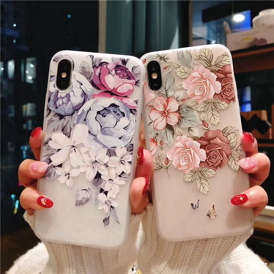3D узор симпатичный чехол для iPhone X 10 случае Роскошные тонкие мягкие ТПУ