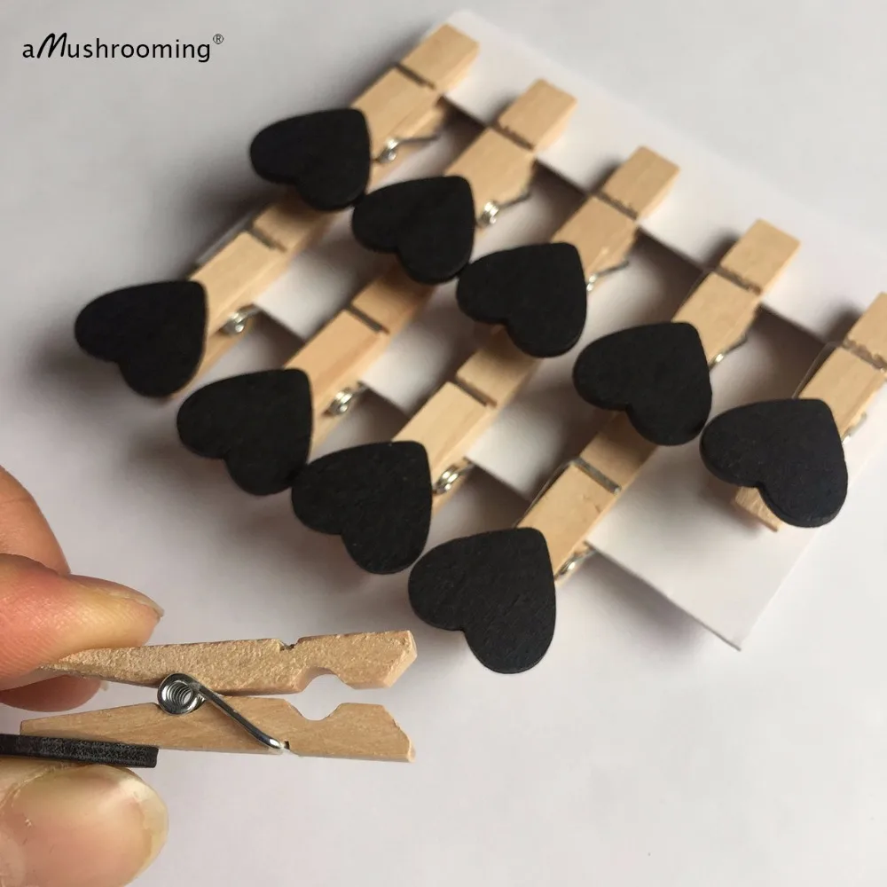 80 шт. дерево мультфильм черное сердце прекрасные канцелярские товары деревянные