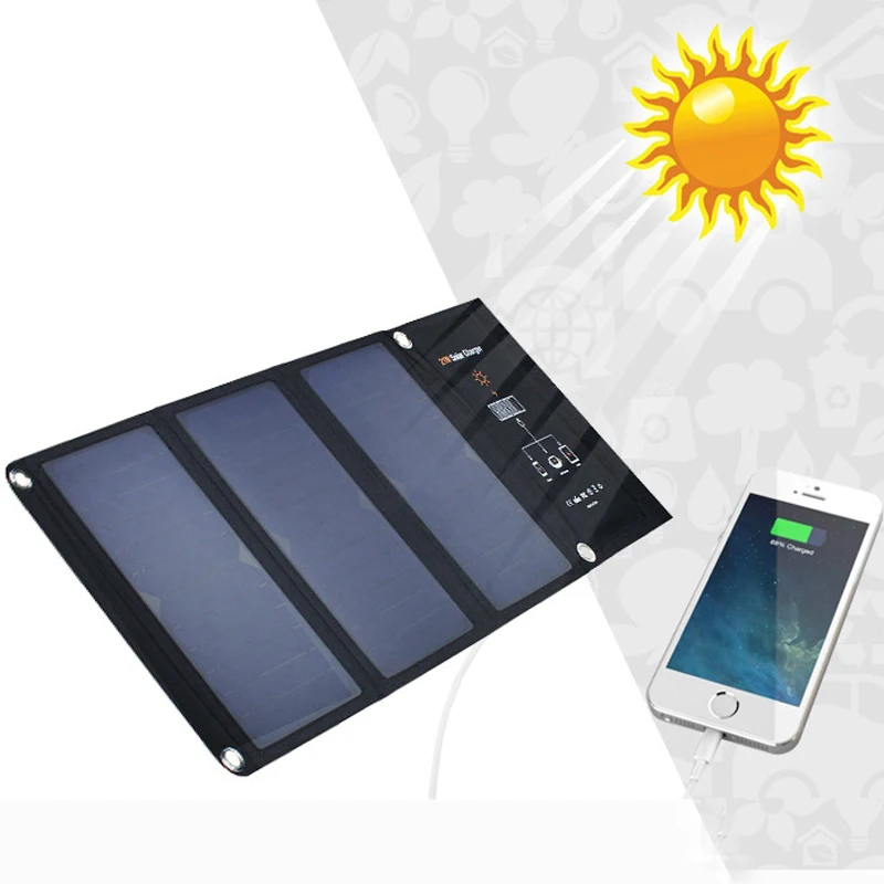 Новинка SunPower 21 Вт/3 Вт солнечное зарядное устройство USB выходное портативные