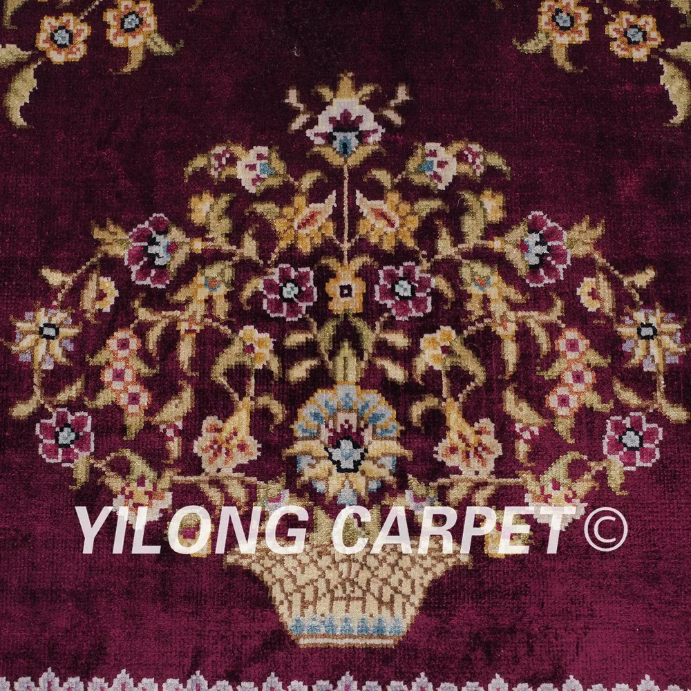 Yilong 2 'x 3' персидский ковер с ручным узелком красная Классическая