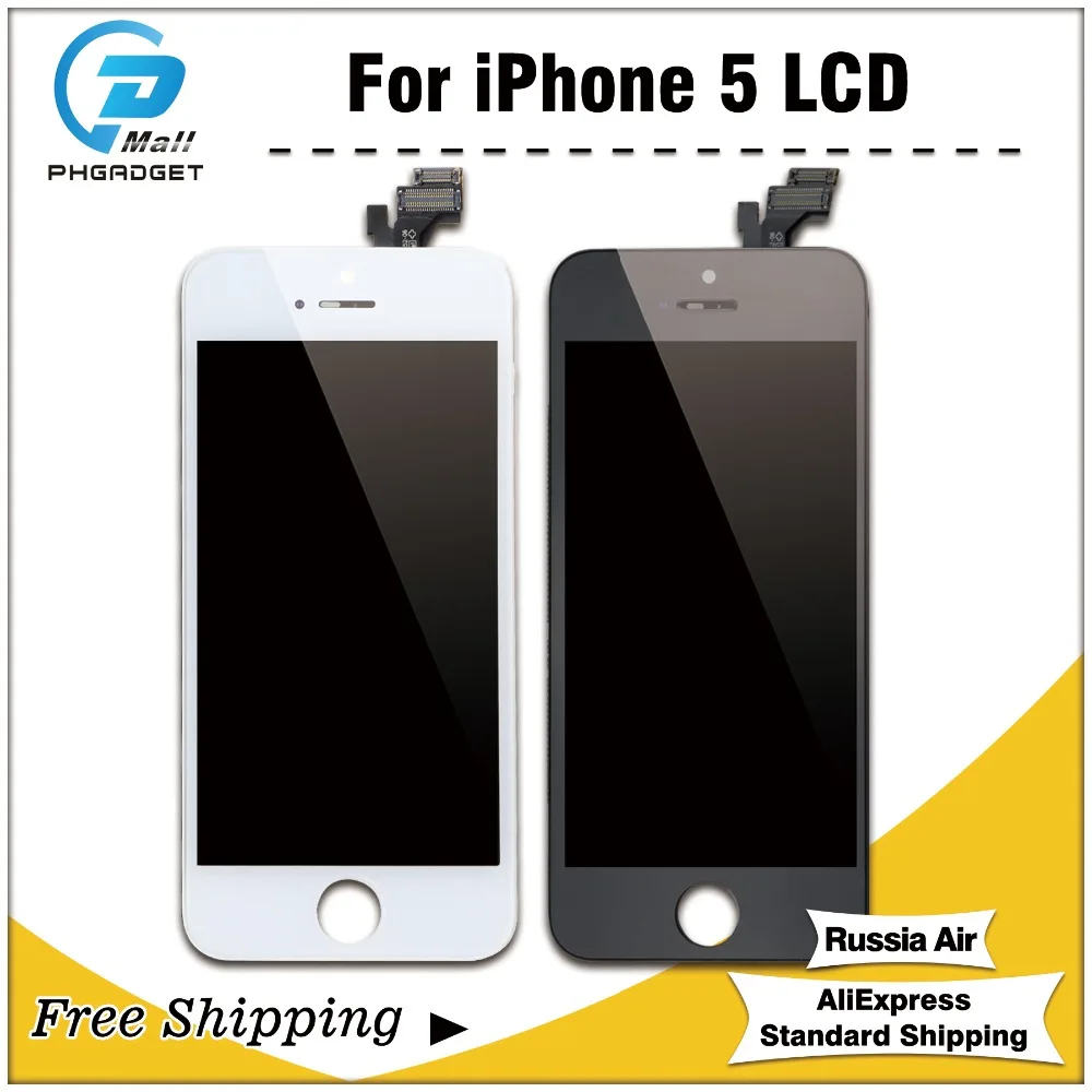 1 шт. AAA качество ЖК дисплей с сенсорным экраном для iPhone 5 5G Дисплей сборка замена
