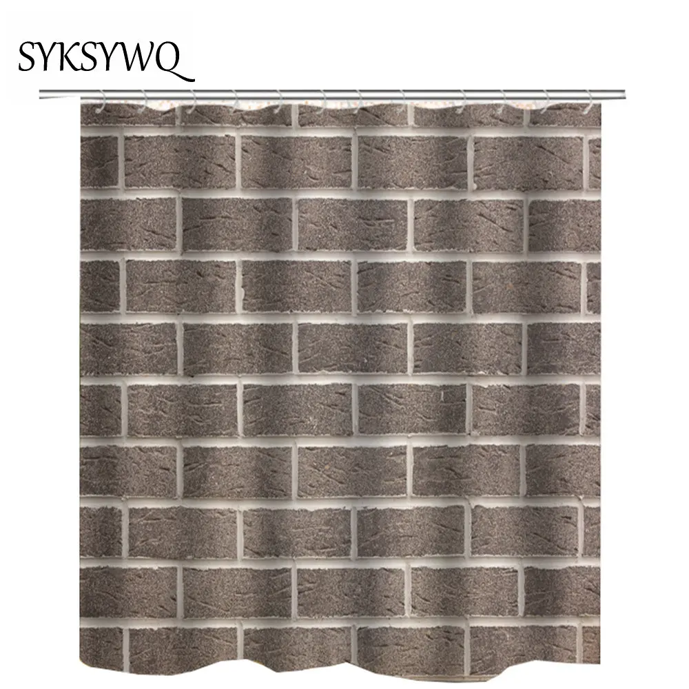 Кирпичная стена занавеска для душа водонепроницаемая Прямая поставка декор