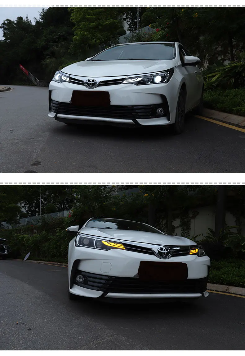 Автомобиль Стайлинг для новой Corolla Атис фары для Corolla светодио дный фары светодио дный DRL Bi Xenon объектив Высокая Низкая луч парковка спереди лампа