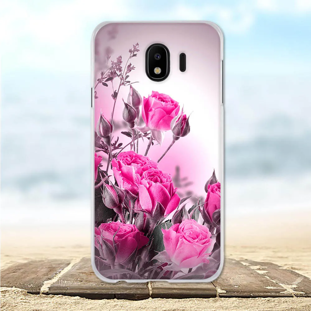 Чехол для Samsung Galaxy J3 J4 J6 J8 2018 силиконовый роскошный чехол 3D милый цветок