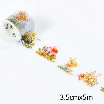 3,5/4 см* 5 м красивые замок и грибы девушка бутылки вина бумажный скотч ручная работа Скрапбукинг декорирование изоляционная лента клейкая лента, Канцелярия - Цвет: JD843C