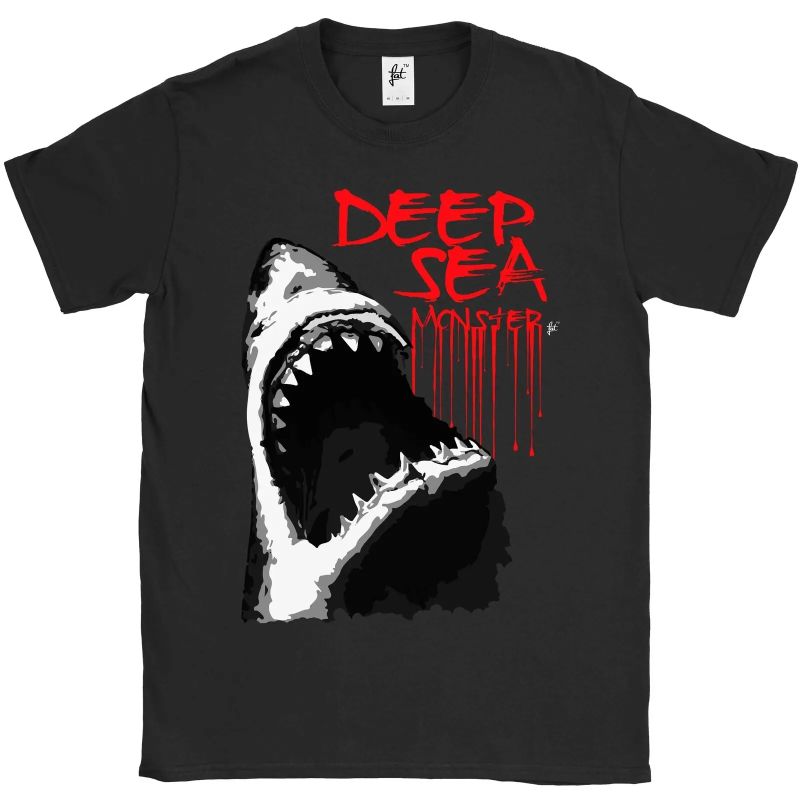 Глубокий морской Монстр Большая Белая Акула с большими зубами Мужская футболка