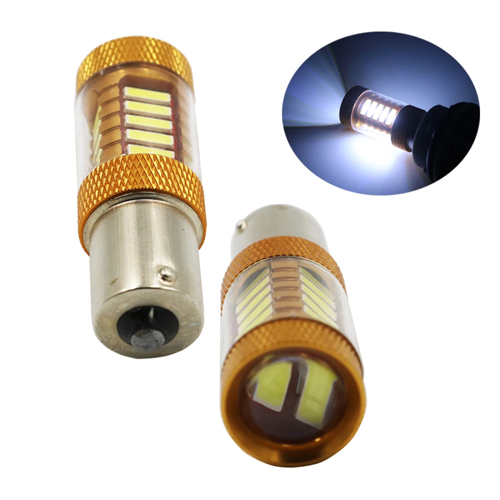 YSY 2 шт. S25 1156 BA15S 27SMD 7020 чип Автомобильный светодиодный лампы, юыелирные белые широкие стоп-сигнал поворота сигнального фонаря 12 V
