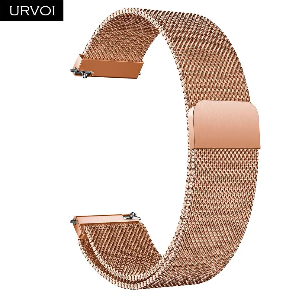 Rose Gold URVOI Миланская петля для Galaxy watch активный ремешок для Galaxy watch нержавеющая сталь Магнитная Регулируемая пряжка с адаптером - Цвет ремешка: Rose Gold
