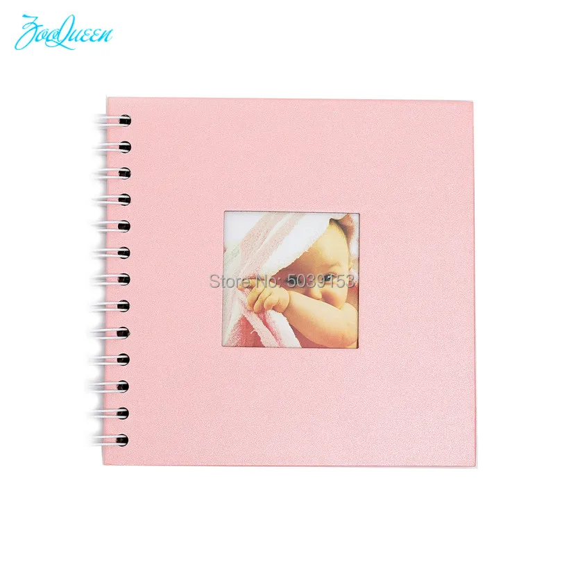 Baby PINK Яркого цвета, сделай сам, бумажный фотоальбом, простые детские прозрачные штампы, наклейки Instax, альбом для скрапбукинга, выпускной альбом, детский фотоальбом - Цвет: Baby PINK