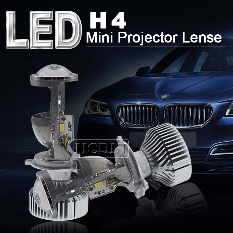 HCDLT 1 комплект H4 светодиодный мини-проектор с объективом Hi/Lo луч 1,5 дюймов Автомобильный светодиодный фонарь H4 LHD RHD 70 Вт 5500 к белый светодиодный комплект для преобразования