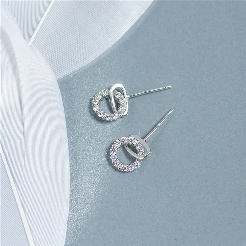 Женские серьги гвоздики из серебра 925 пробы с цирконами|Серьги-гвоздики| |