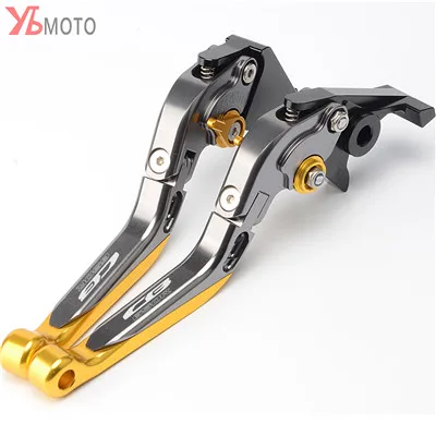 Мотоцикл CNC Складные Выдвижные тормозные рычаги сцепления для HONDA CB650R CB 650R аксессуары с лазерным логотипом - Color: Titanium-Gold