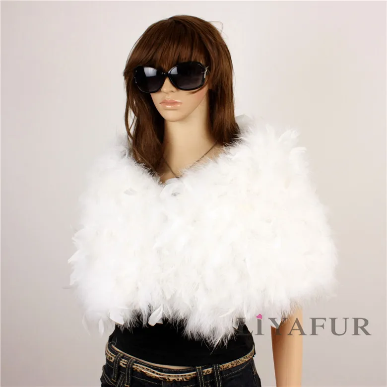 

Women's Real Genuine Ostrich Fur Wedding Bridal Bridesmaid Jacket Dress Wraps Capes Scarf Shawl Warm Soft Luxury