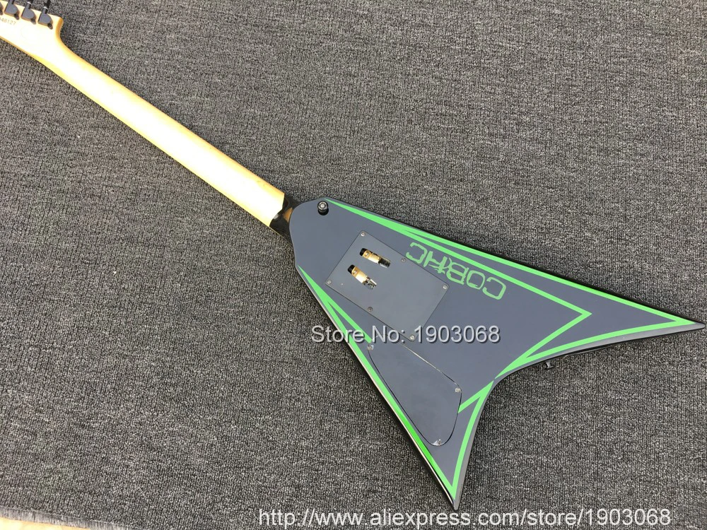 Custom shop ALEXI LAIHO зеленая подпись электрогитара, высокое качество ES V форма двойной тремоло гитара