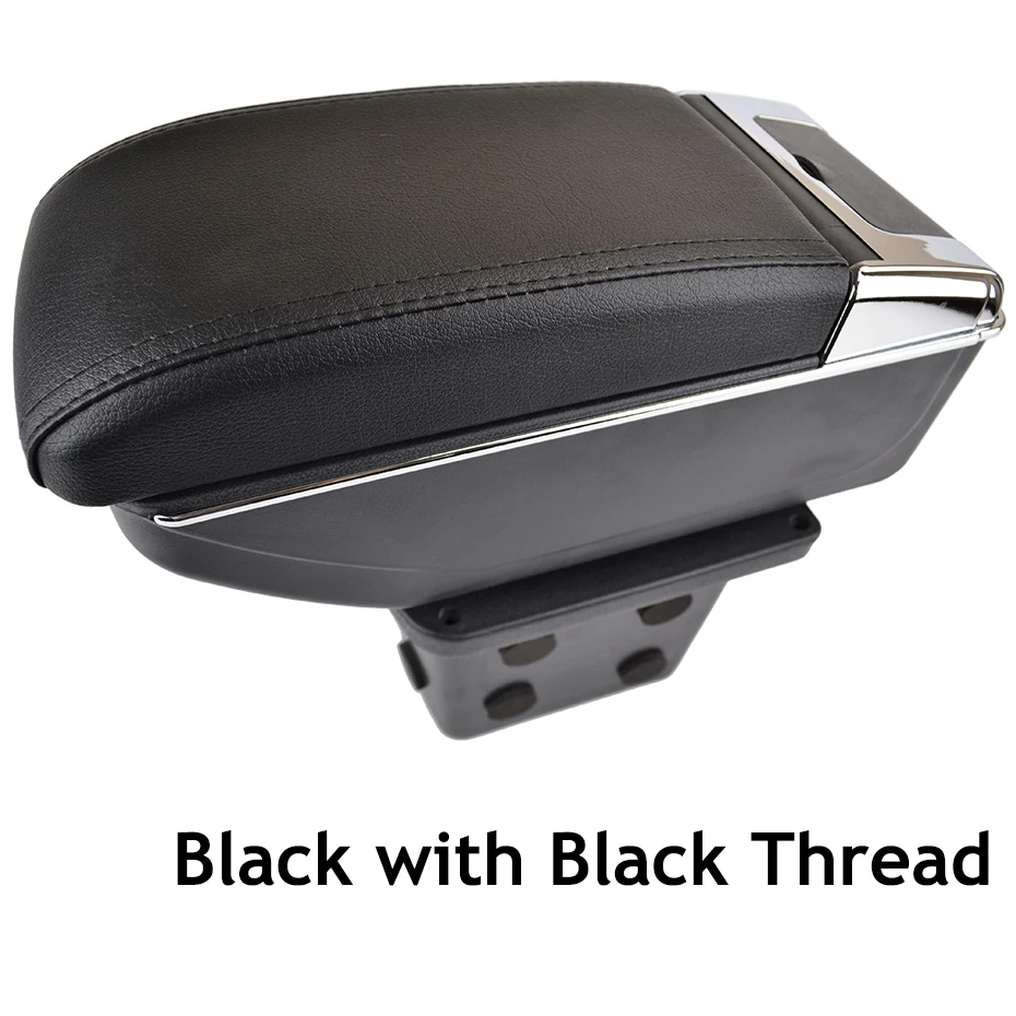 Black Thread Для hyundai Elantra Touring i30 FD i30cw 2007-2011 двойной Слои подлокотник Подлокотник центральной консоли коробка для хранения кожаные 2008 2009 2010 - Название цвета: Black Thread