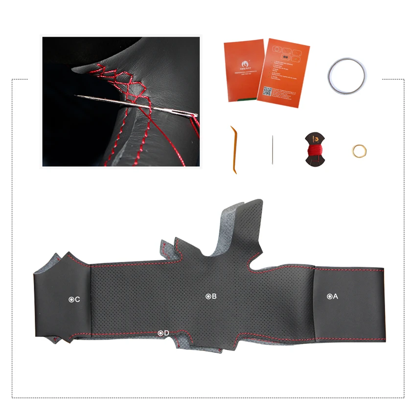 

MEWANT Black Artificial Leather Car Steering Wheel Cover for Kia K5 Optima 2016-2018 Sportage KX5 2016-2019 Niro 2017-2019