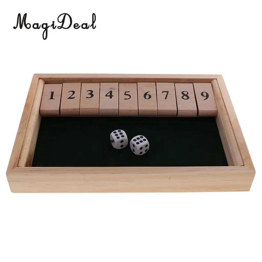 MagiDeal деревянный номер питьевой игры настольная игра Shut The Box набор с кубиками Бар Кафе семейные вечерние вина для дома развлечения