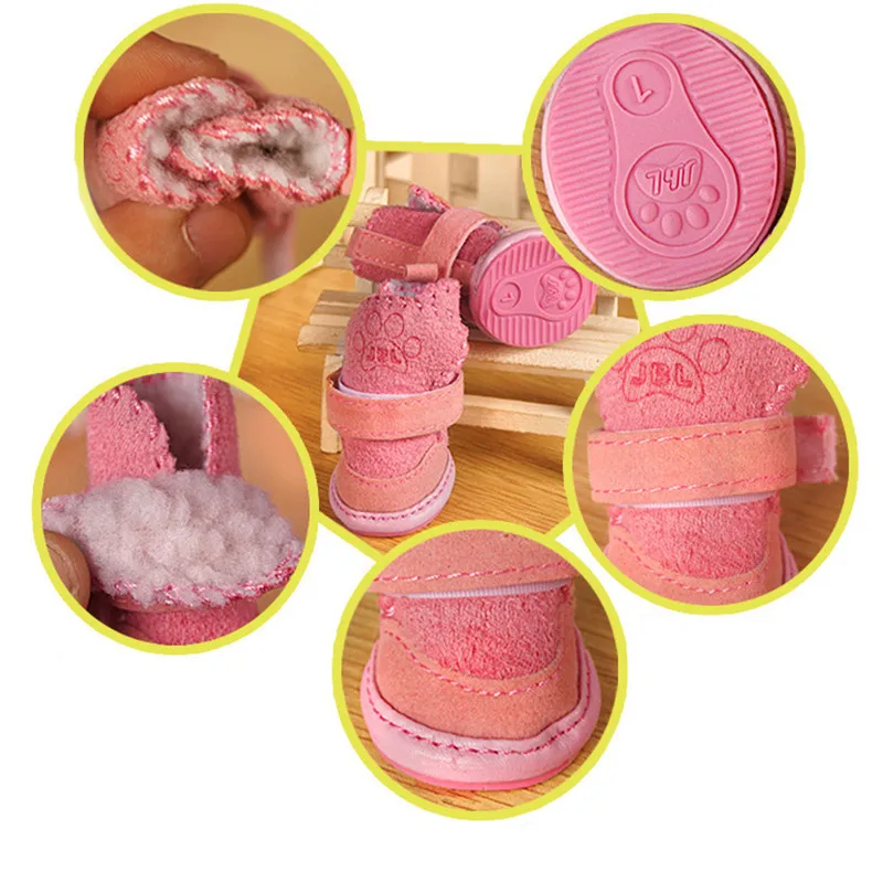 Обувь для собак Водонепроницаемая зимняя обувь маленьких средних хлопковые