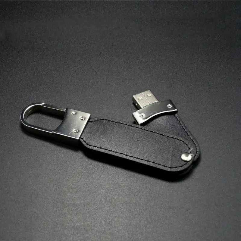 Кожаный чехол USB флеш-накопитель 64 ГБ 128 256 модная Флешка 32 Гб с реальной емкостью