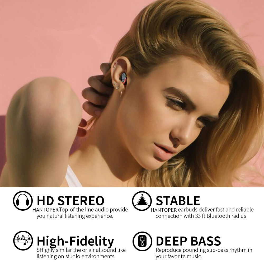 TWS R10 беспроводные наушники 5 0 Bluetooth 3D глубокий бас IPX5 для улицы с 2000 мАч