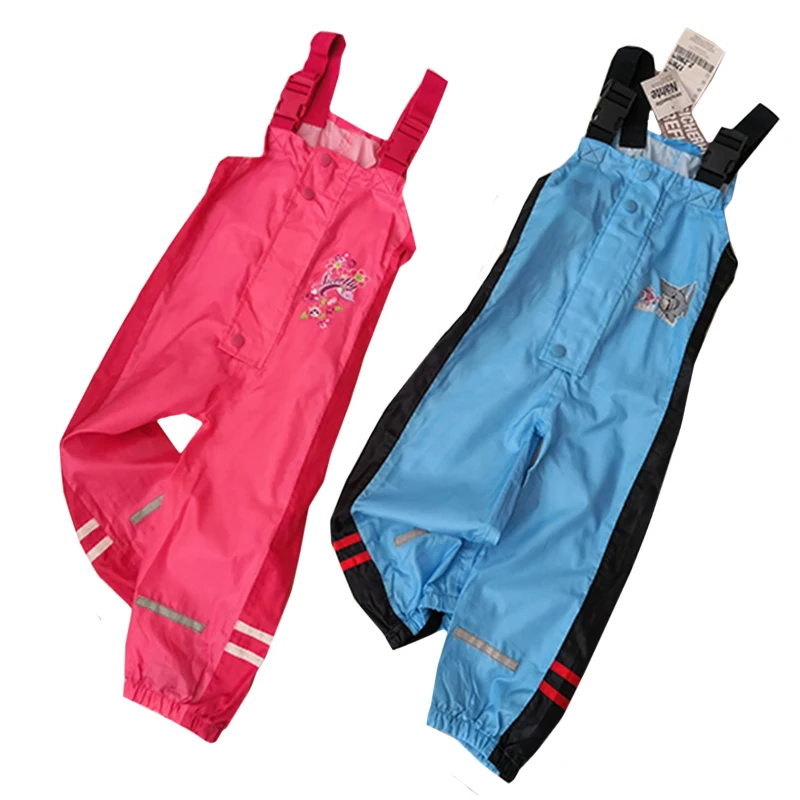 

1-6Yrs Baby Boys Girls Overalls Fashion Kids Overalls Autumn Boy Girl Children Waterproof Rain Pants Brand Waterproof Overalls