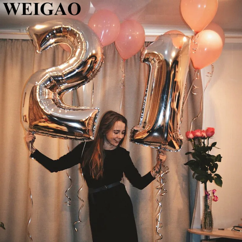 

40inch Giant 0-9 Rose Gold Number Balloons Digit Foil Balloon Wedding Anniversary Decorations Helium Balon Birthday Supplies