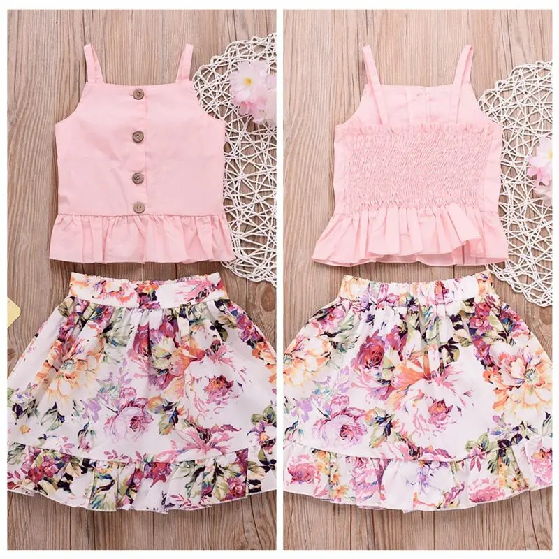 Летний костюм для девочек детская одежда однотонный жилет на лямках без рукавов