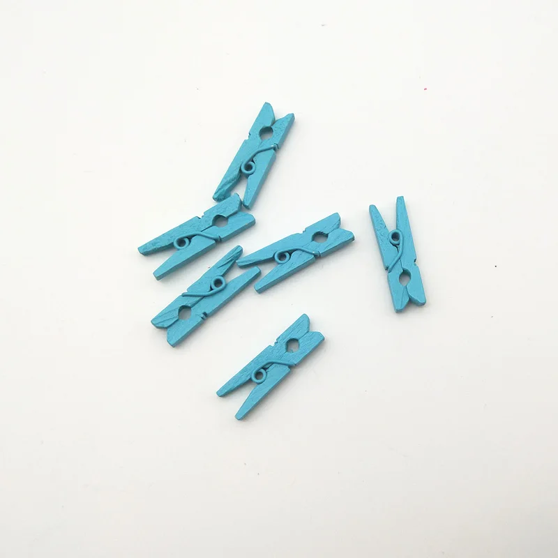 Light Blue as photo WISHMETYOU 50 шт. смешанные цвета Мини Деревянные колышки из натурального дерева для одежды булавки Декор держатели для фото бумаги для Diy ремесла дерево 25 мм 35 мм - Цвет: Light Blue as photo