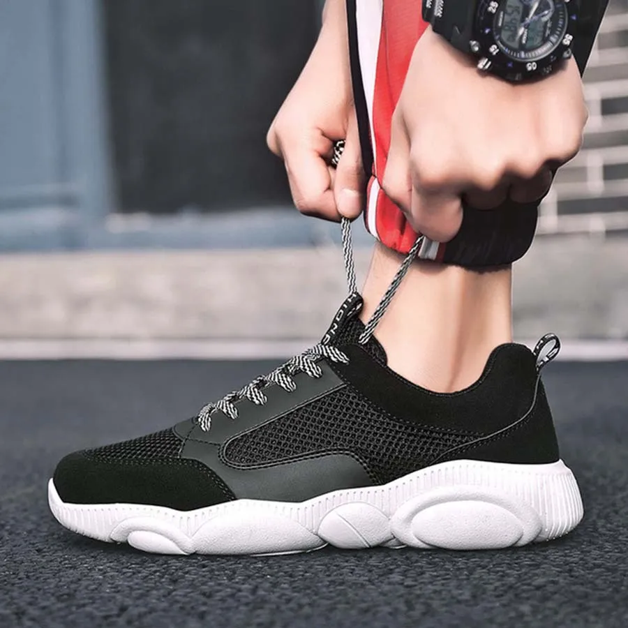 New Spring Men'S Thick-Soled Fashion Shoes Mesh+Flock Breathable &amp Comfortable Sports Students Korean Version Male | Обувь