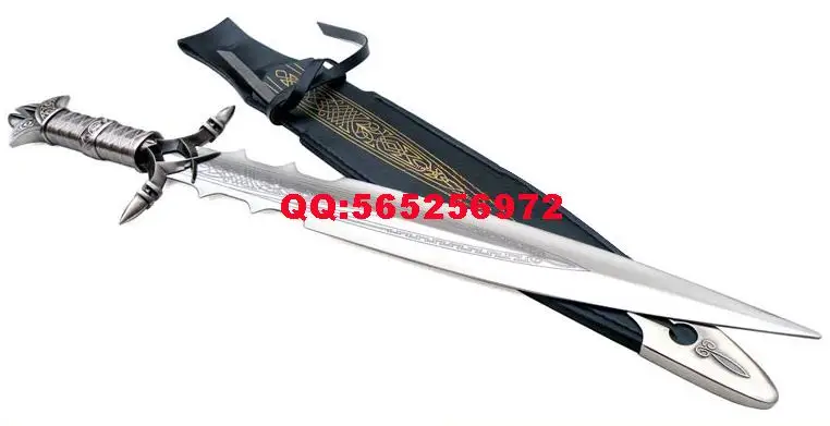 S4808 ANATHROS меч земляного воина ALUEN нож с черным кожаным футляром 27 дюймов|black sword|sword