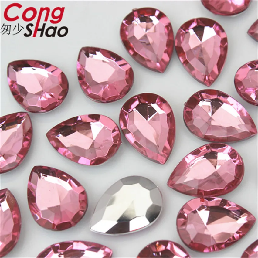 Cong Shao 100 шт. 13*18 мм красочные акриловые стразы отделка с острым дном камни и