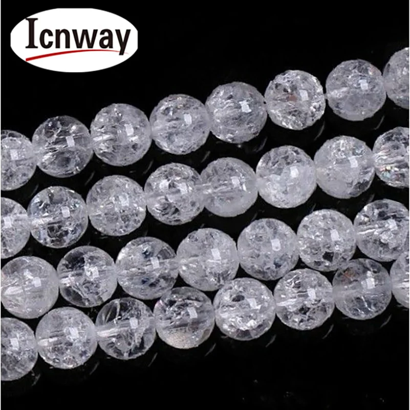 

Натуральный круглый белый морозный хрустящий кварцевый бисер 6-14 мм для изготовления ювелирных изделий 15 дюймов DIY Ювелирные изделия Беспла...