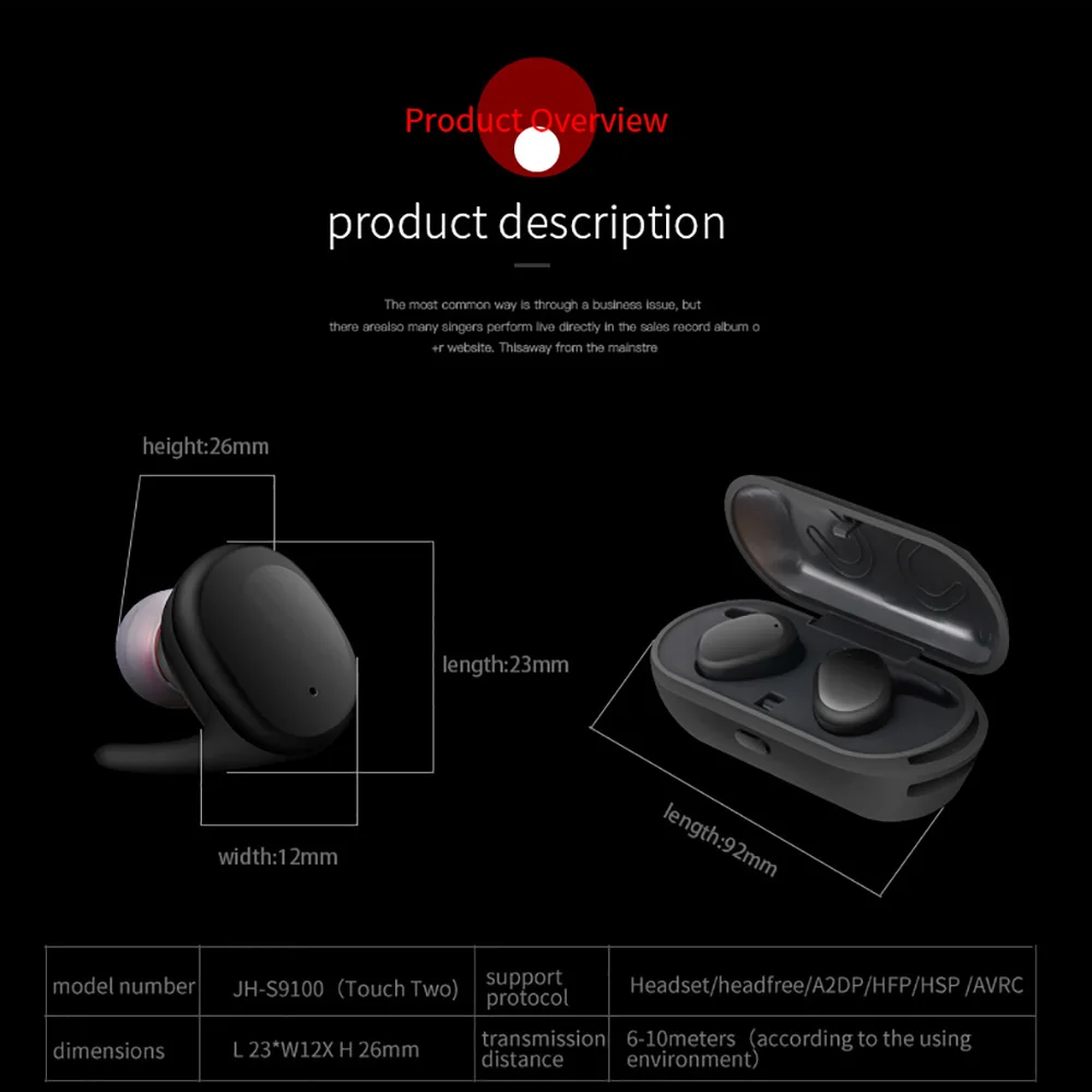 Беспроводные наушники Hyleton true Bluetooth 4 2 водонепроницаемые спортивные IPX5 с умным