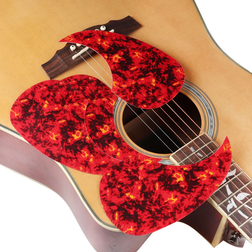 

40" 41" 42"Self-adhesive Professional Folk Acoustic Guitar Pickguard Size R64mm Red Flame Color